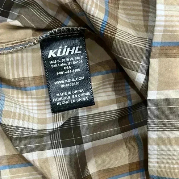 [M]KUHL  Plaid Cotton S/S Button Shirt Men - Picture 9 of 9